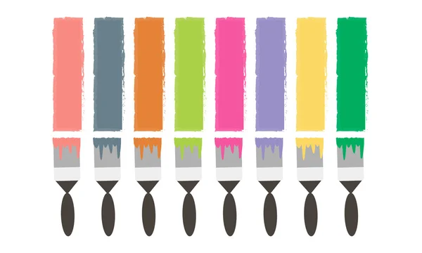 Cepillo dibuja líneas de colores — Vector de stock