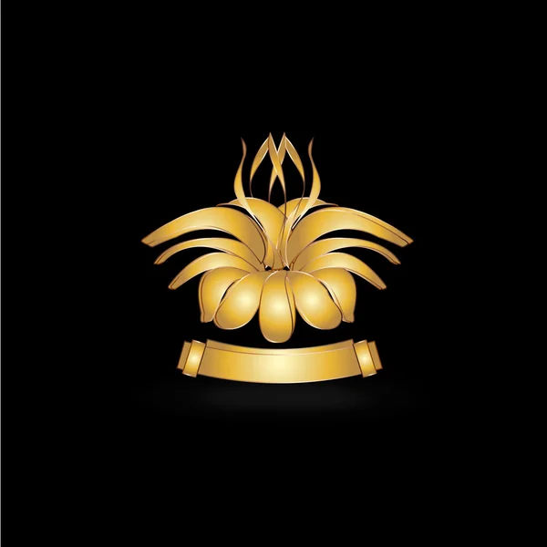 Logotipo de la flor de oro para la empresa —  Fotos de Stock