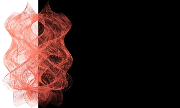 Abstrait Vagues lumineuses rouge noir — Image vectorielle
