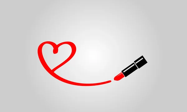 Figur Herz mit Lippenstift — Stockvektor