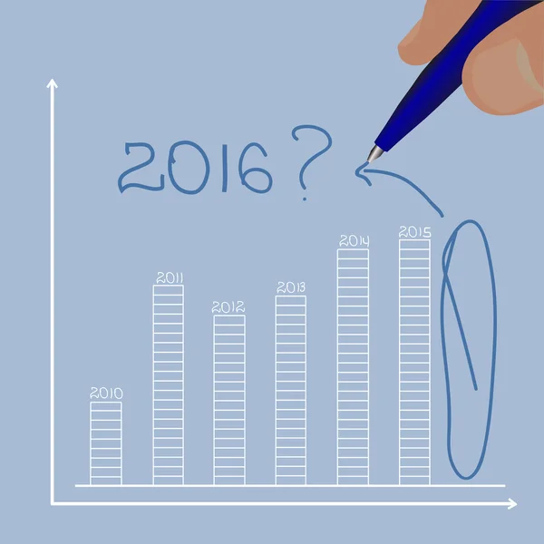 Diagram över affärsfråga framgång av 2016 — Stock vektor