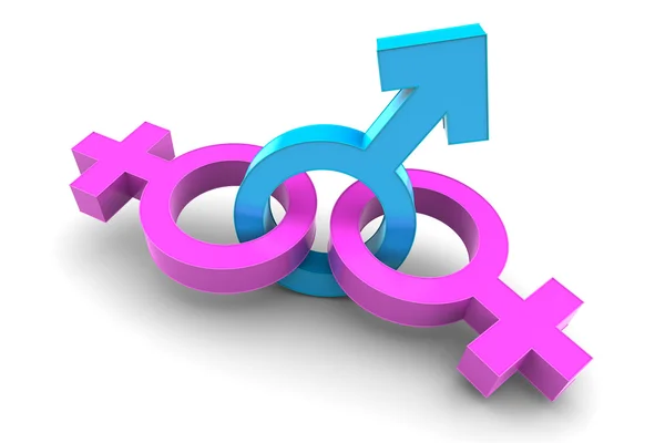 Two Female and Male gender symbol — Stock Photo, Image