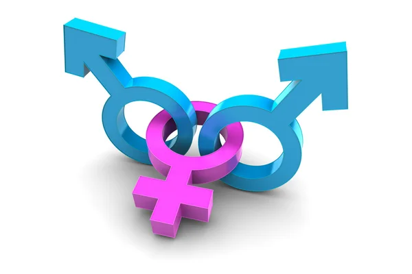 Deux symboles de genre masculin et féminin — Photo