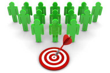 Dart hedef ve kalabalık