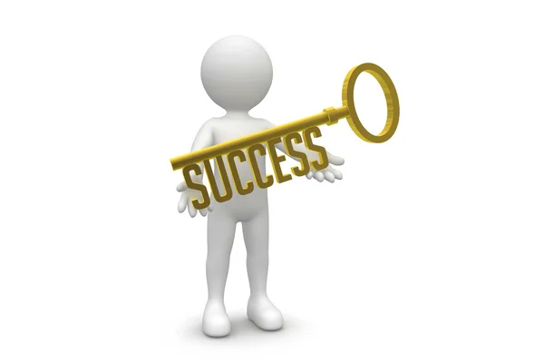Man Holding Success Key — Stock Photo, Image