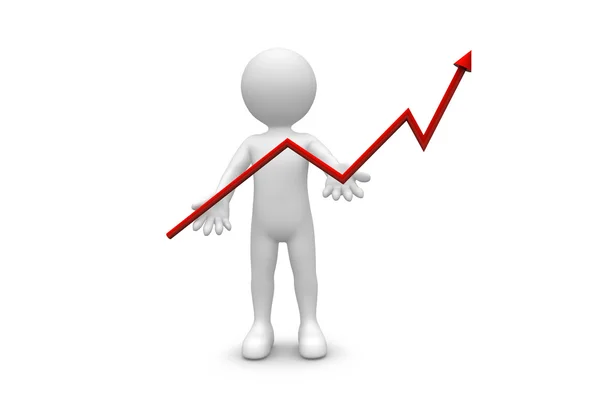 Man Holding Up graph — Stock Photo, Image