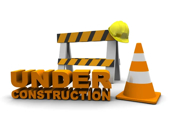 Under Construction Bench and Cone — Stock Photo, Image