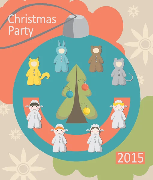 Christmas party, baby costumes, infographics — Stock Vector