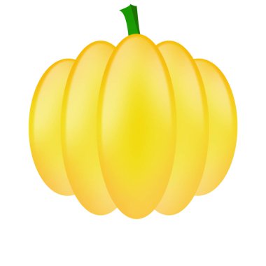 Turuncu kabak vektör çizimi. Sonbahar Cadılar Bayramı balkabağı, sebze grafik simgesi veya beyaz arkaplanda izole edilmiş baskı.