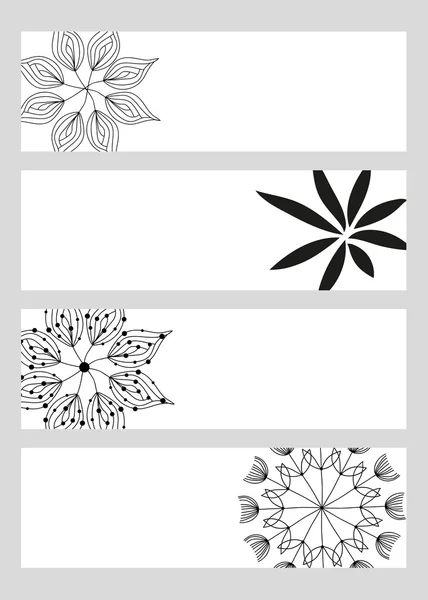 Muestras de flores de tarjetas de visita — Vector de stock