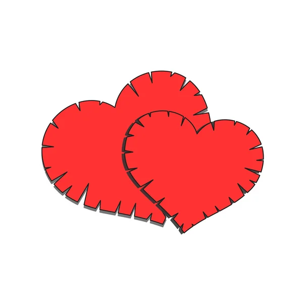 Två tecknade hjärta — Stock vektor