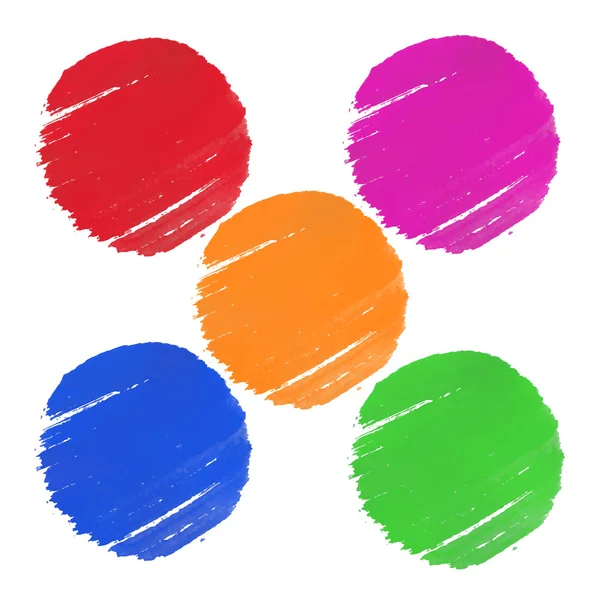Conjunto de círculos de acuarela coloridos — Vector de stock