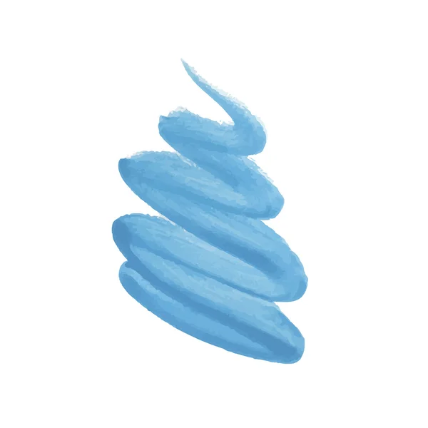 青いガッシュを塗りつけます。透明な背景のベクトル塗抹標本 — ストックベクタ
