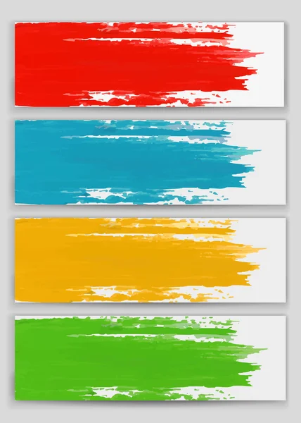 Conjunto de pinceladas de color acuarela pintar en el fondo de las tarjetas — Vector de stock