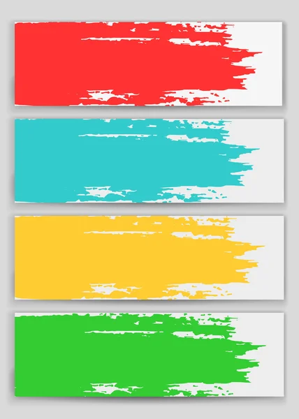 Conjunto de pinceladas de color acuarela pintar en el fondo de las tarjetas — Vector de stock
