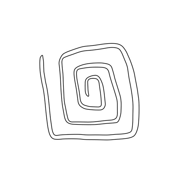Vierkante spiraal, vector schets — Stockvector