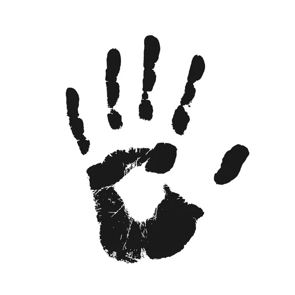 Vector handprint. Black imprint. — Stock Vector