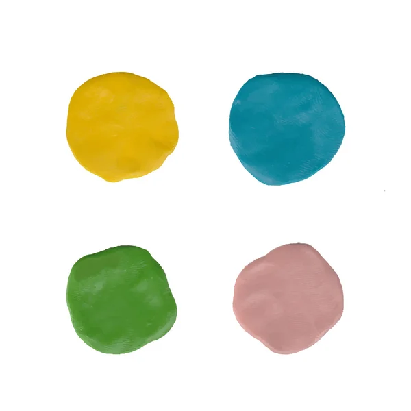 Cercles de vecteur d’argile. Taches de pâte à modeler colorée — Image vectorielle
