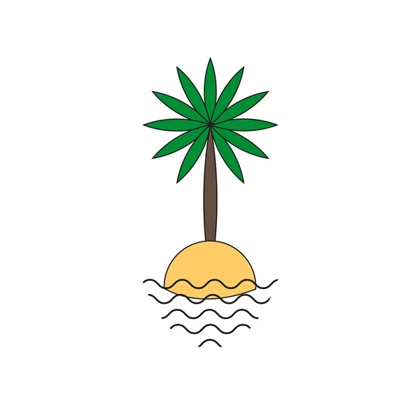 Пальма на маленьком острове. Значок вектора — стоковый вектор