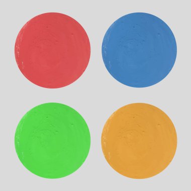 set of colored chalk textures, plaster or gouache. Green, blue, yellow, and .