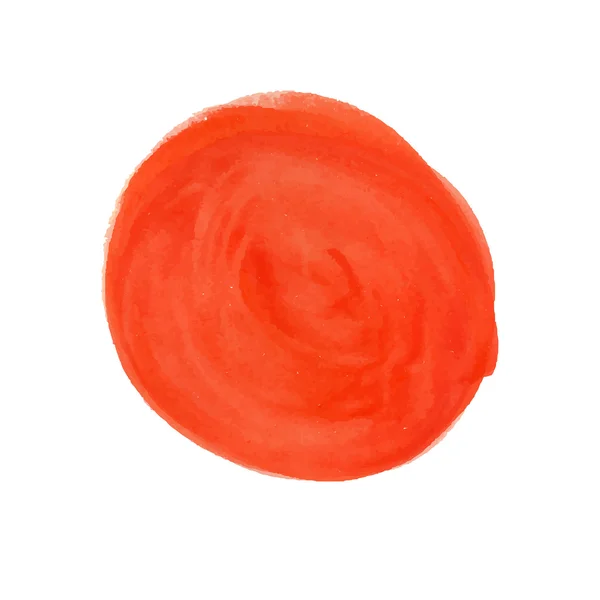 Aquarelle réaliste tache rouge. Cercle rouge — Image vectorielle