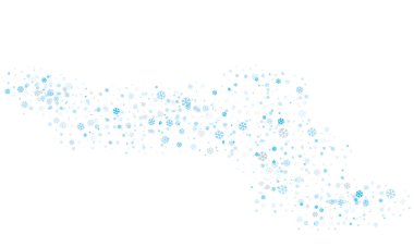 Farklı boyutlarda kar taneleri ve farklı şeffaflık saydam bir arkaplan üzerine rastgele dağılmış. Kış vektör arka planı, şablon, tasarım. Vektör EPS-10