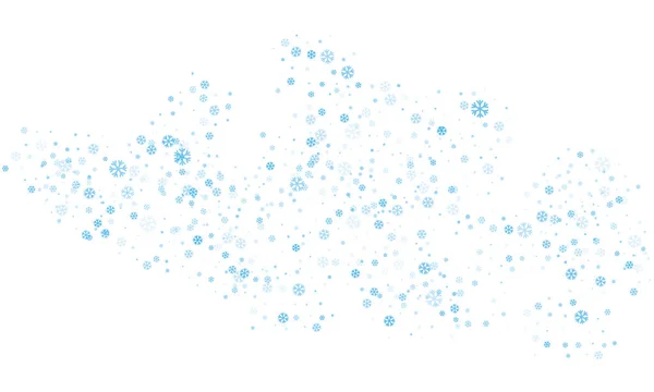 Flocos Neve Tamanhos Diferentes Transparência Diferente São Aleatoriamente Espalhados Sobre — Vetor de Stock