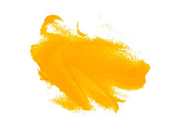 Sarı boya lekesi. Altın konfeti kırıntılarıyla boyanmış bir leke..