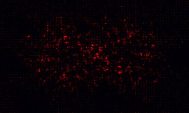 Siyah arka planda parlak renkli bir parıltı. Yarım ton vektör arkaplanı efekti