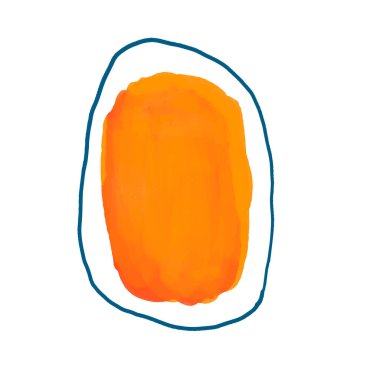 Boyalı çerçevede turuncu bir leke poster tasarımı, kapak, arka plan. Vektör EPS10.