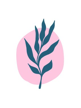 Bitki çizimi, modern tasarım. Baskı, kapak ve duvar kâğıdı için soyut Bitki Sanatı tasarımı. Vektör illüstrasyonu