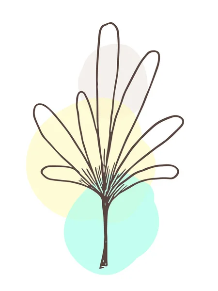 Planta de dibujo, diseño moderno. Diseño abstracto de Plant Art para impresión, portada, papel pintado. Ilustración vectorial — Vector de stock