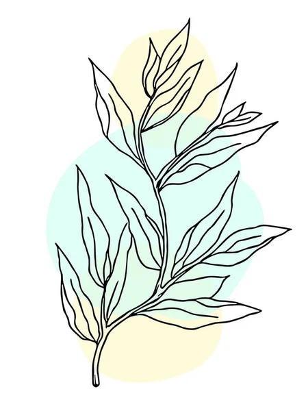 Planta de dibujo, diseño moderno. Diseño abstracto de Plant Art para impresión, portada, papel pintado. Ilustración vectorial — Vector de stock