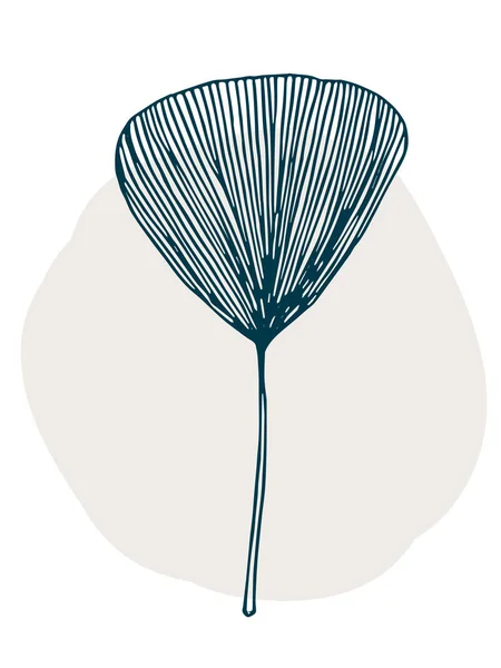 Gren Med Löv Planteringsritning Abstrakt Växt Konst Design För Tryck — Stock vektor