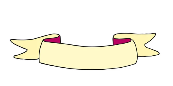 Винтажный Покрашенный Баннер Ручной Рисунок Элемент Дизайна Желтый Векторная Иллюстрация — стоковый вектор
