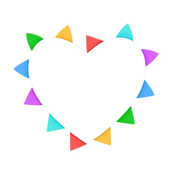 Heart Frame Made Colorful Flags Vector Illustration — Διανυσματικό Αρχείο