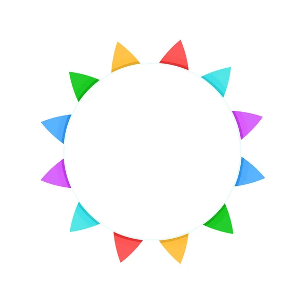 Het Frame Rond Met Veelkleurige Vlaggen Een Tekenreeks Vector Illustratie — Stockvector