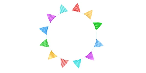 Рамка Круглая Разноцветными Флагами Строке Векторной Иллюстрации — стоковый вектор