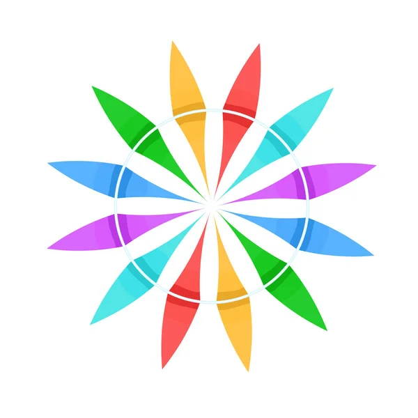 Flower Frame Multicolored Flags Vector Illustration — Stok Vektör