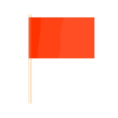 A colored flag on a flagpole. Orange flag. Vector illustration