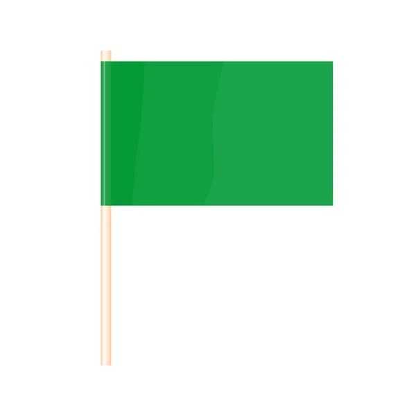 Uma Bandeira Colorida Num Mastro Bandeira Bandeira Verde Ilustração Vetorial — Vetor de Stock