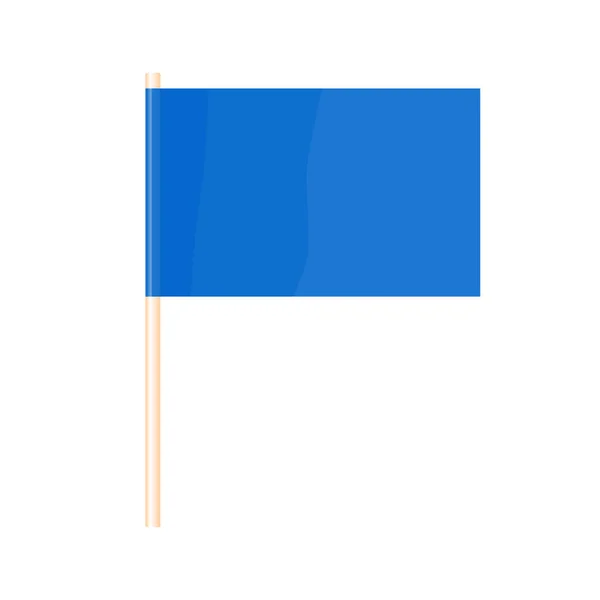 Colored Flag Flagpole Blue Flag Vector Illustration — Vector de stock