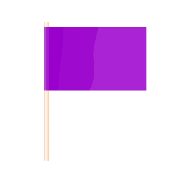 Colored Flag Flagpole Violet Flag Vector Illustration — Stock Vector