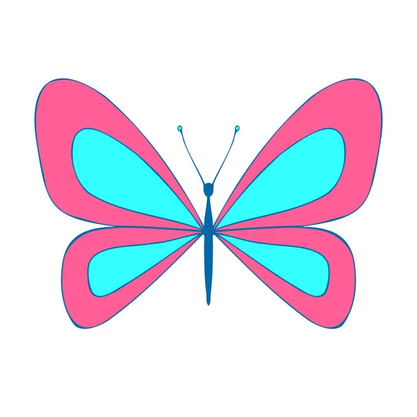 Eleganter Kleiner Farbiger Schmetterling Vektorillustration Symbol Schmetterling Mit Offenen Flügeln — Stockvektor