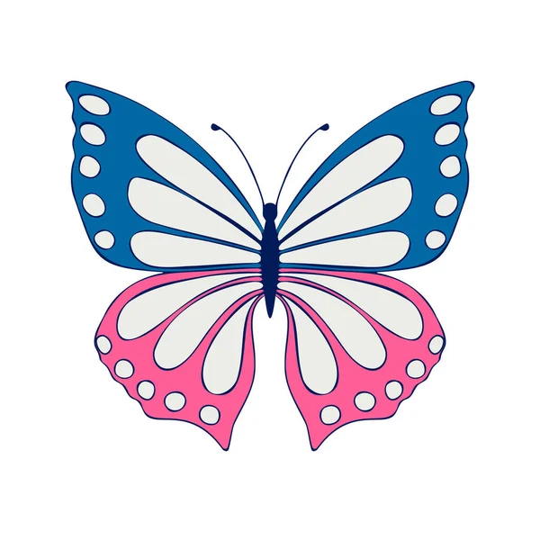 Farbiger Schmetterling Vektorillustration Symbol Schmetterling Mit Offenen Flügeln Draufsicht — Stockvektor