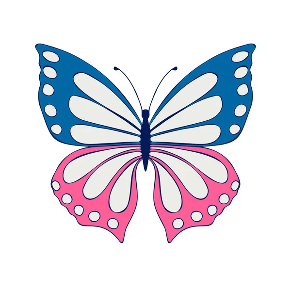 Colored Butterfly Vector Illustration Icon Butterfly Open Wings Top View — ストックベクタ