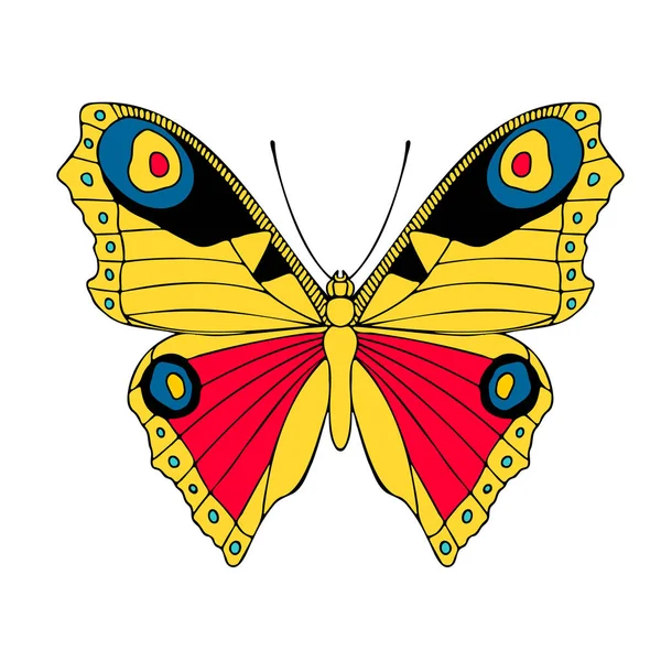 Elegant Little Colored Butterfly Vector Illustration Icon Butterfly Open Wings — Image vectorielle