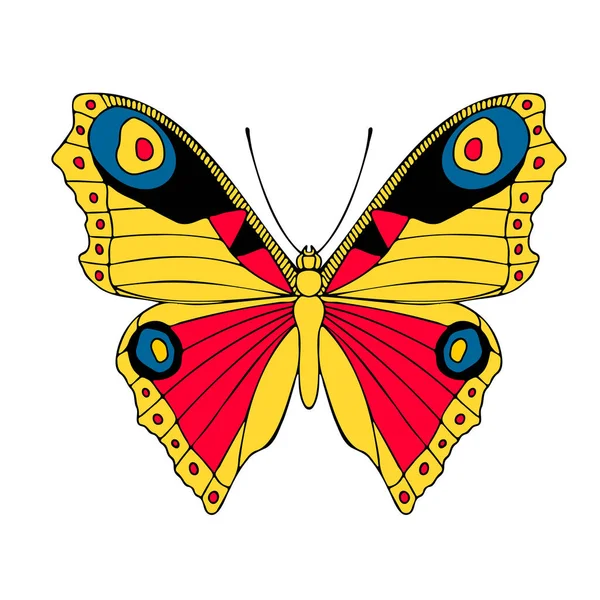 Elegant Little Colored Butterfly Vector Illustration Icon Butterfly Open Wings — Stock vektor