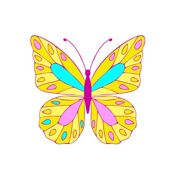 Colored Butterfly Vector Illustration Icon Butterfly Open Wings Top View — Archivo Imágenes Vectoriales