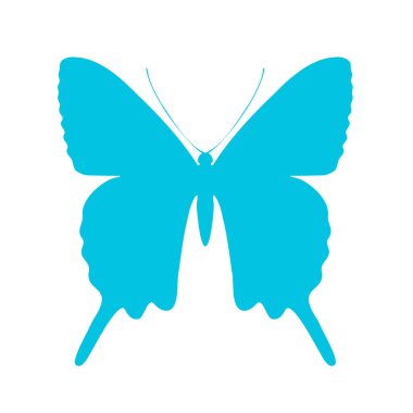 Colored butterfly silhouette. Template for printing , vector illustration, icon. Butterfly with open wings, top view